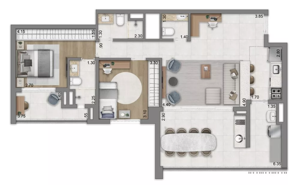 Apartamento, 3 quartos, 134 m² - Foto 8
