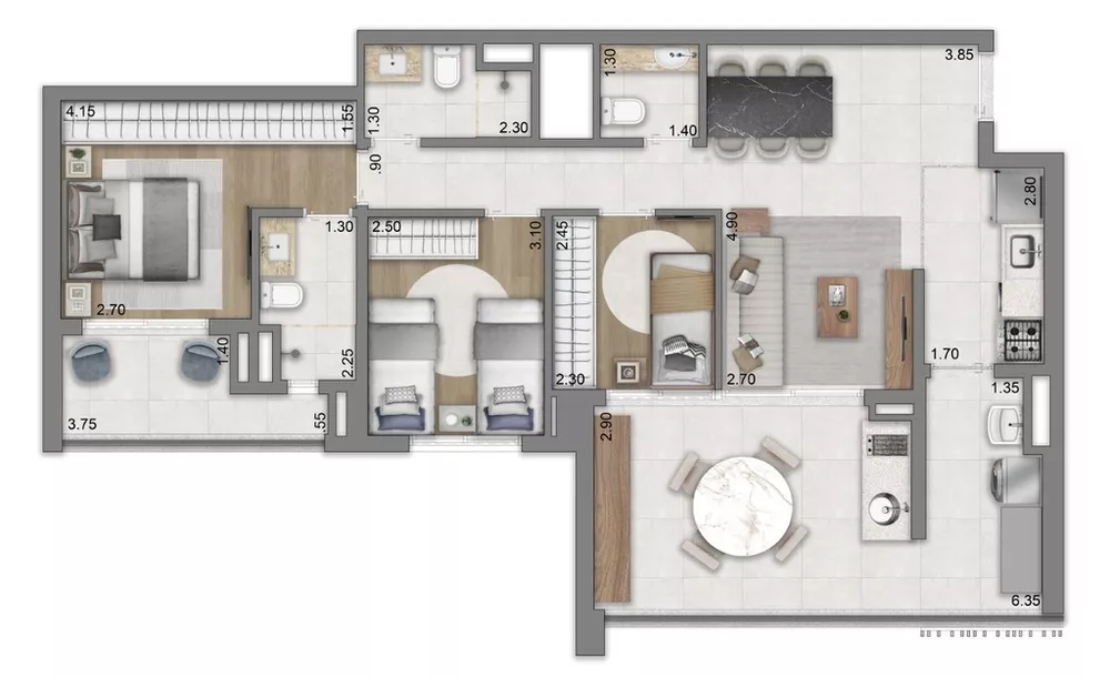 Apartamento, 3 quartos, 134 m² - Foto 7