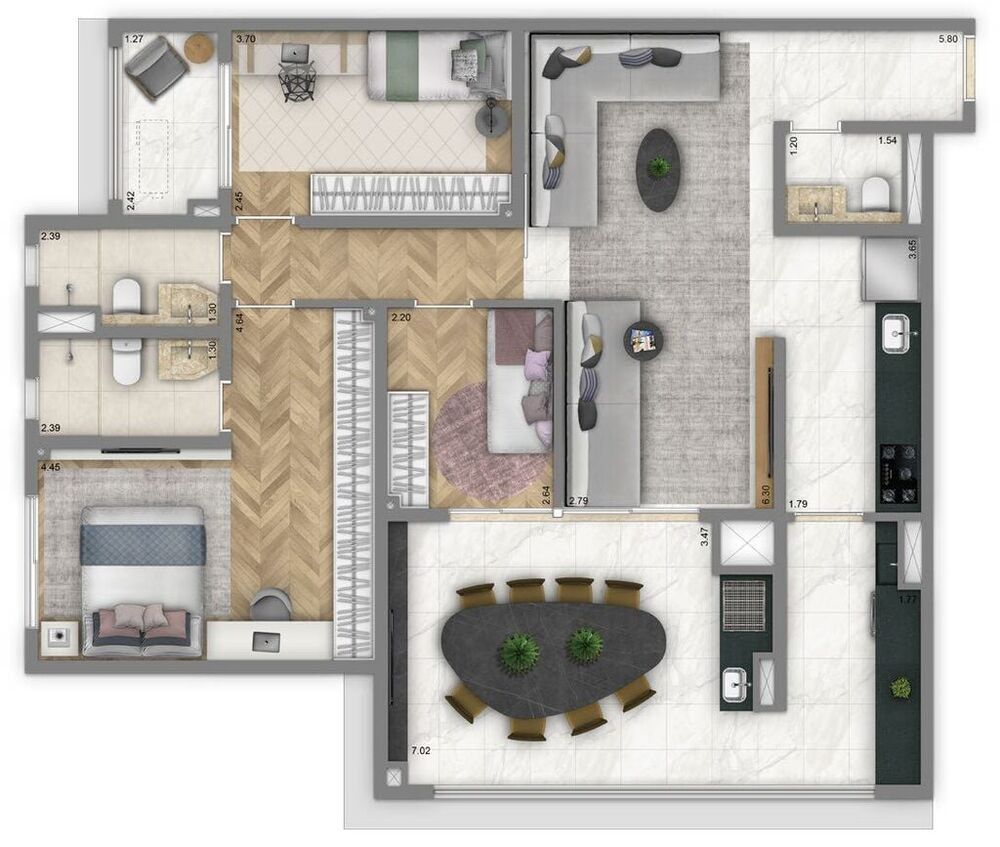 Apartamento, 3 quartos, 188 m² - Foto 3