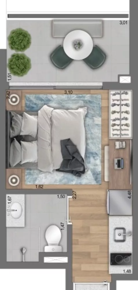 Apartamento, 1 quarto, 21 m² - Foto 9
