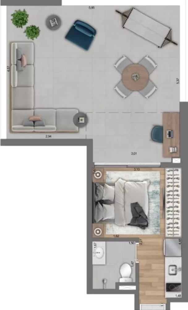 Apartamento, 1 quarto, 21 m² - Foto 6