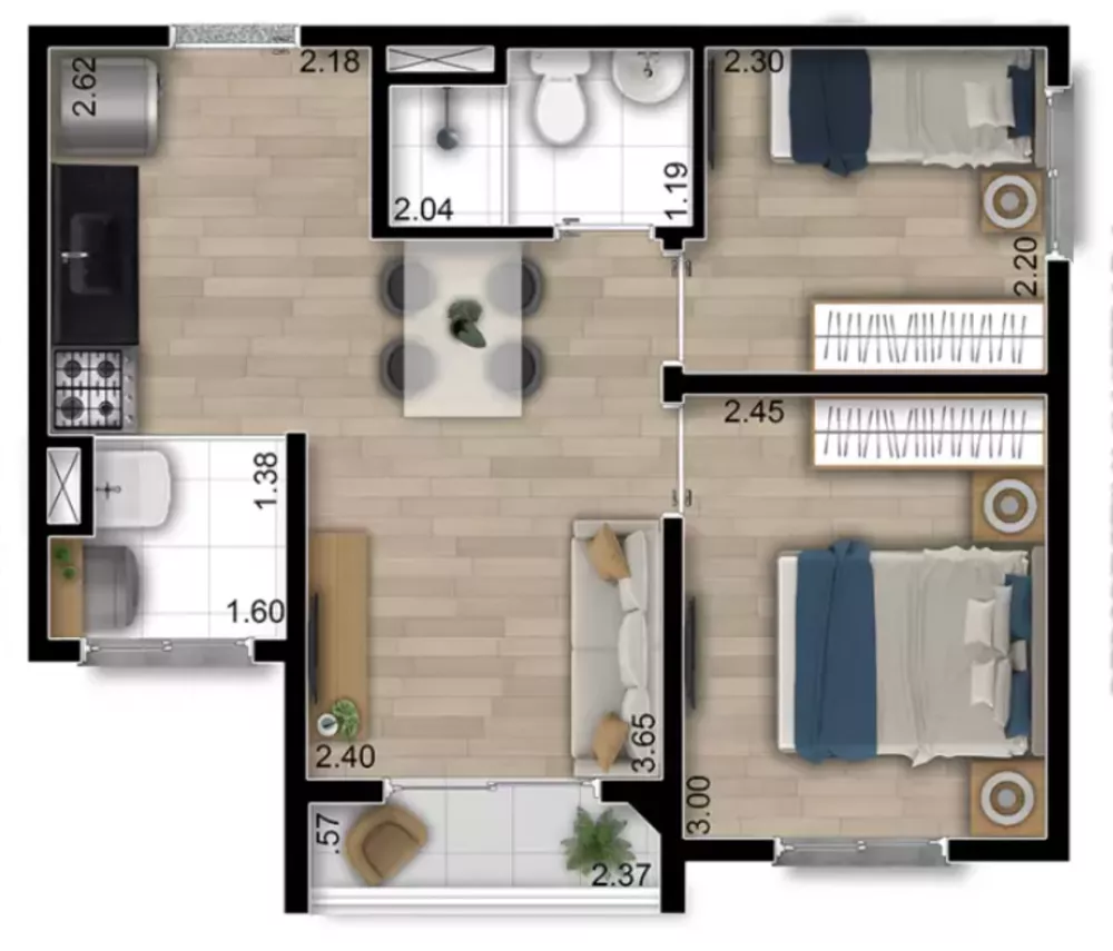 Apartamento, 2 quartos, 37 m² - Foto 15