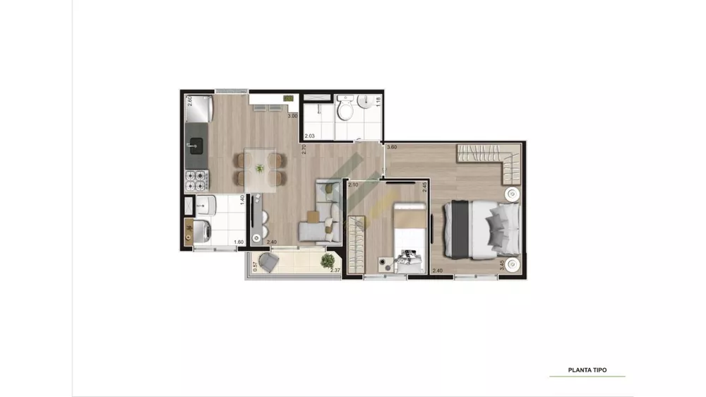 Apartamento, 2 quartos, 38 m² - Foto 5