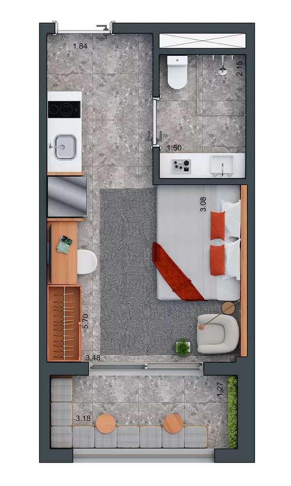 Apartamento, 1 quarto, 27 m² - Foto 1