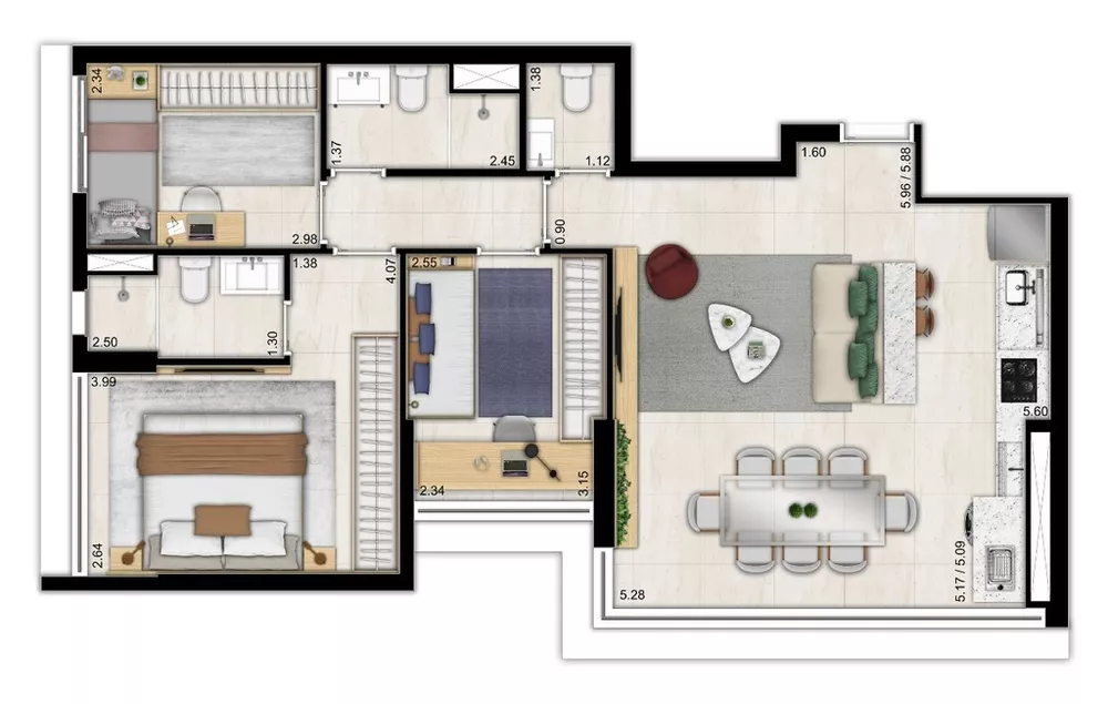 Apartamento, 3 quartos, 83 m² - Foto 3