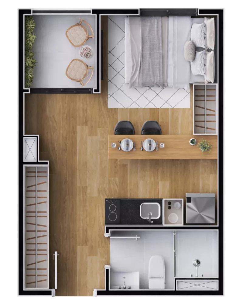 Apartamento, 2 quartos, 35 m² - Foto 39