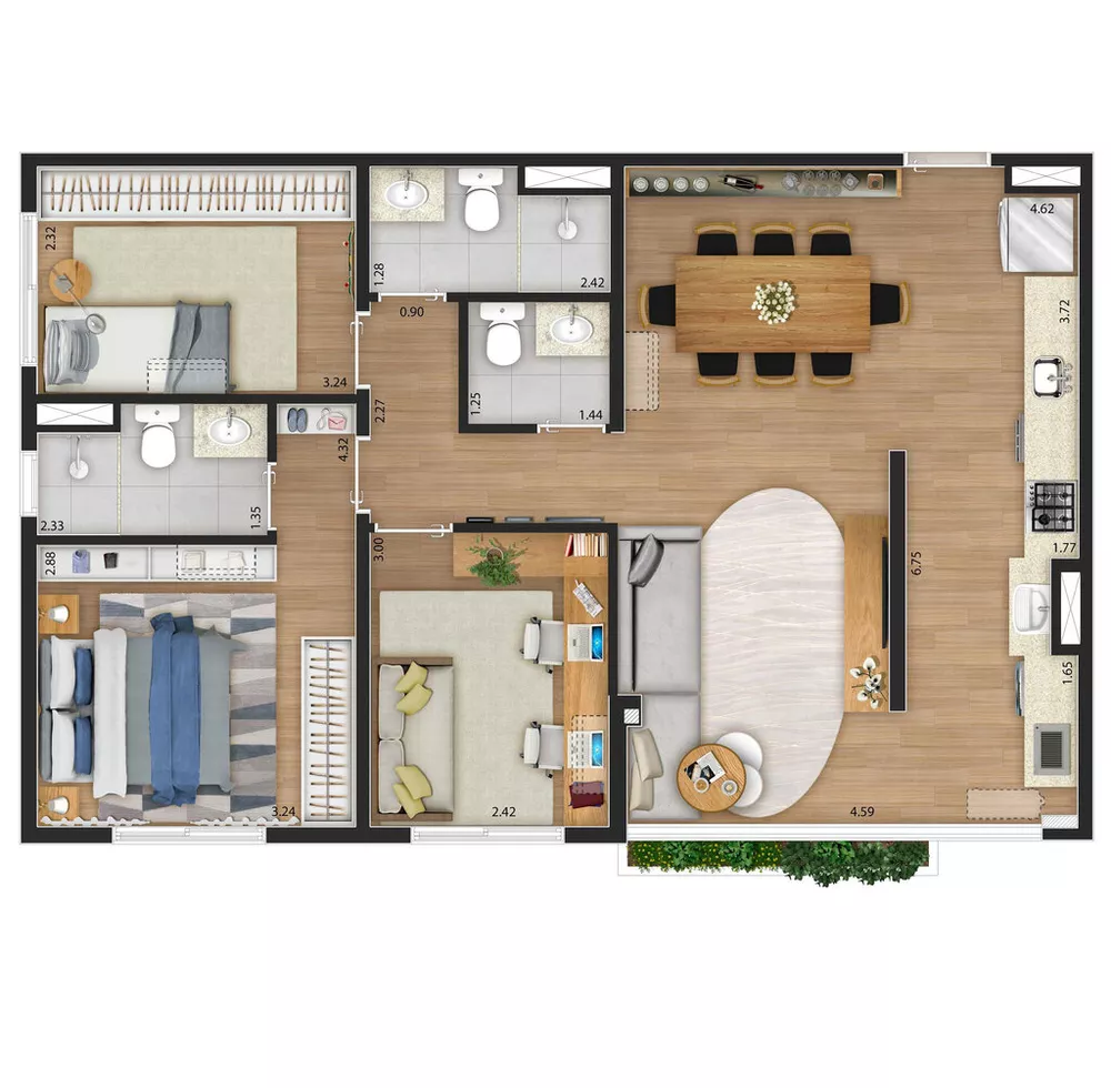 Apartamento, 3 quartos, 75 m² - Foto 19
