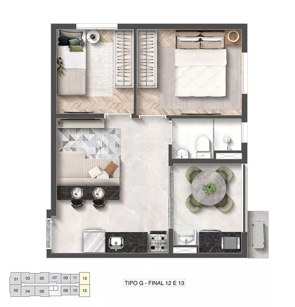 Apartamento, 2 quartos, 42 m² - Foto 10