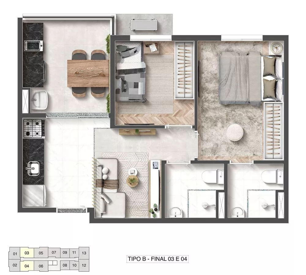 Apartamento, 2 quartos, 42 m² - Foto 1