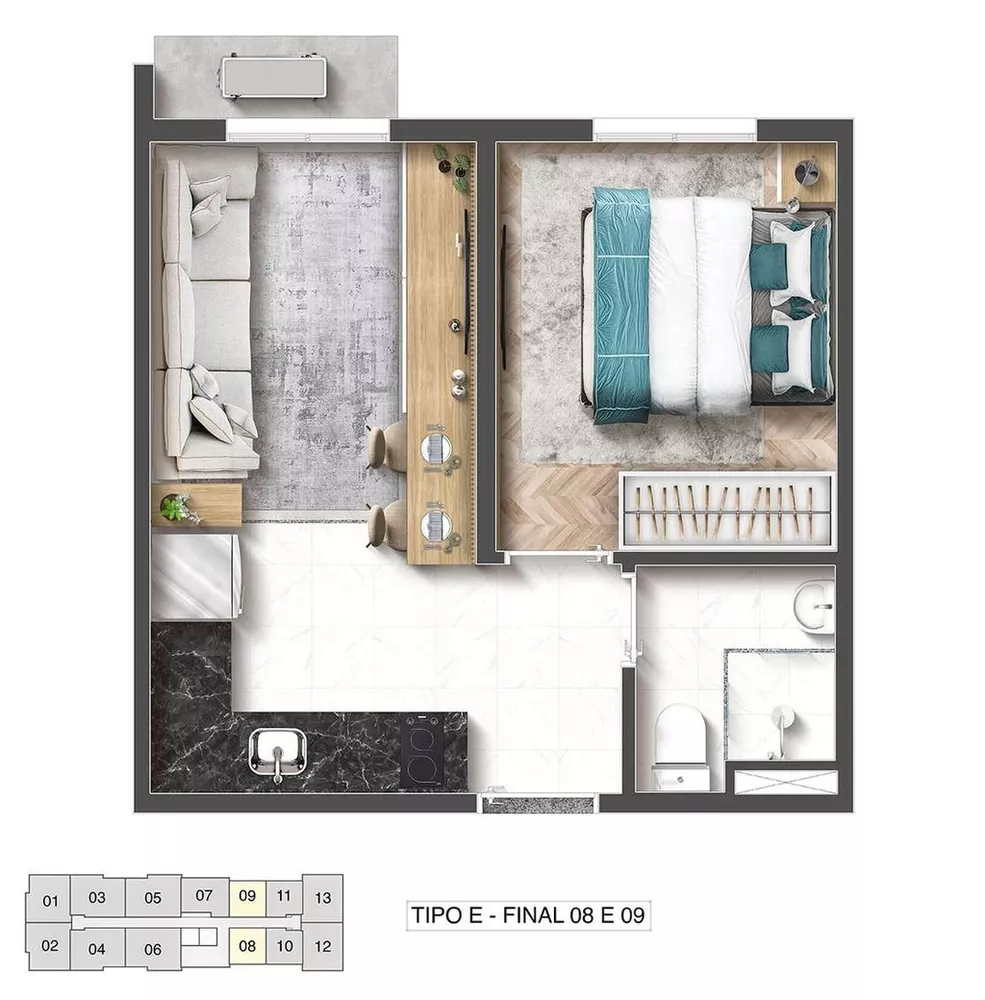 Apartamento, 2 quartos, 42 m² - Foto 2