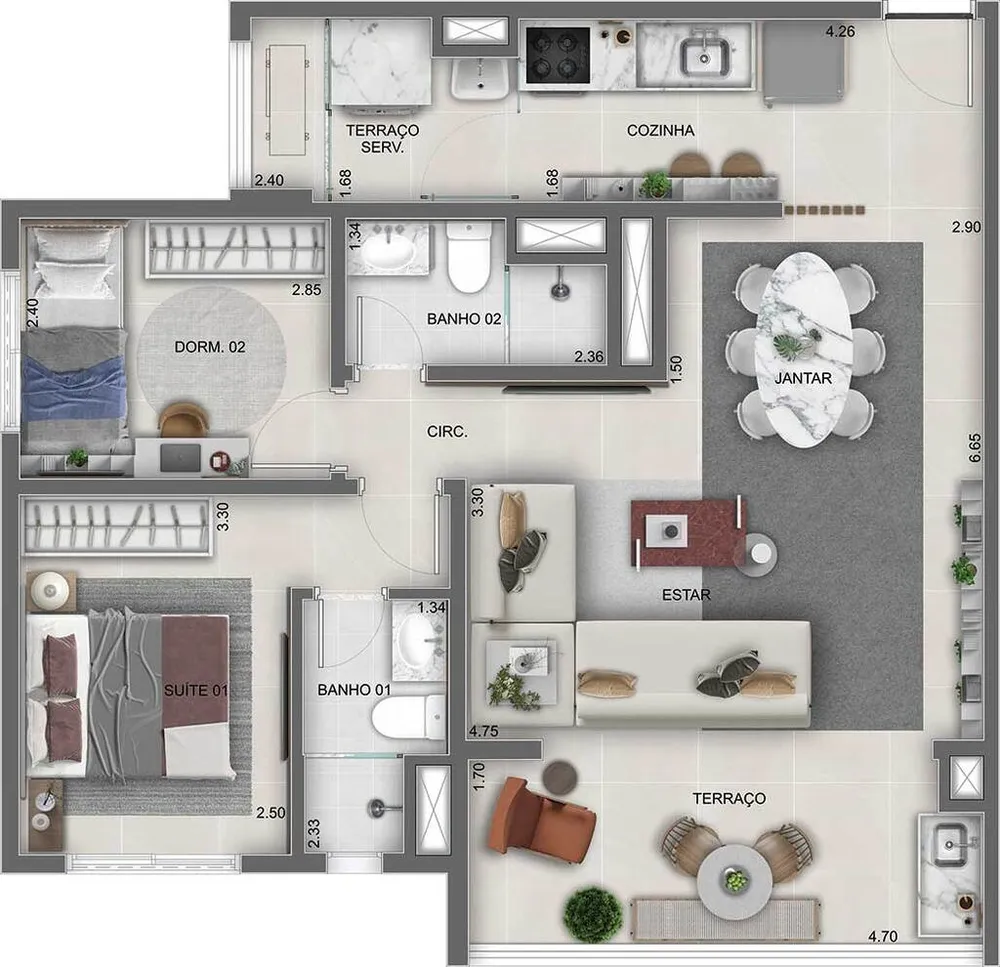Apartamento, 3 quartos, 69 m² - Foto 16