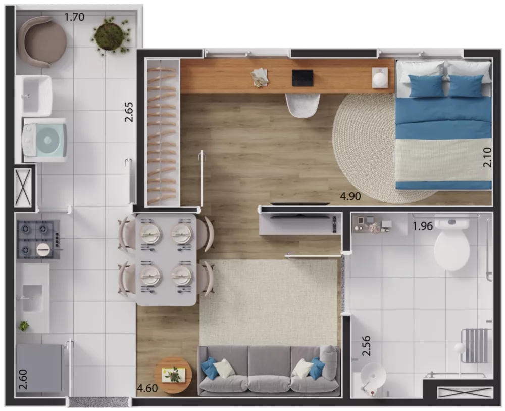 Apartamento, 1 quarto, 34 m² - Foto 6