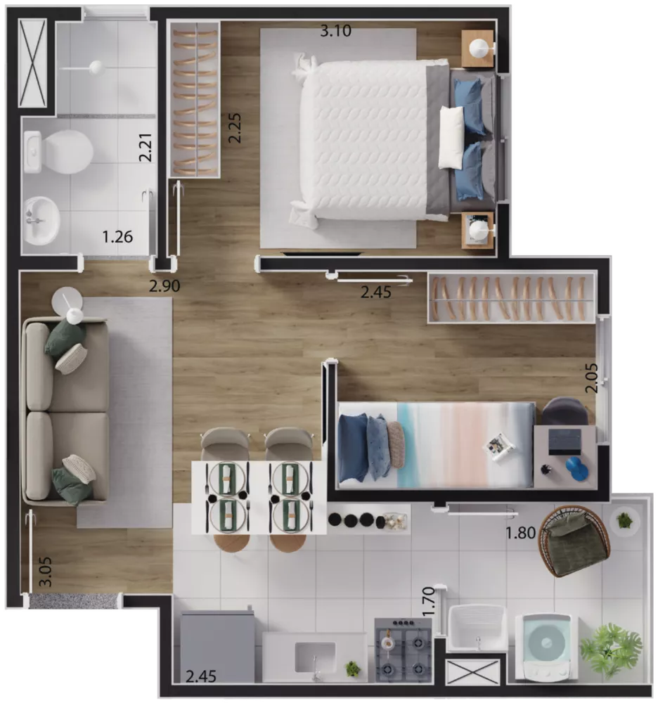 Apartamento, 1 quarto, 34 m² - Foto 20