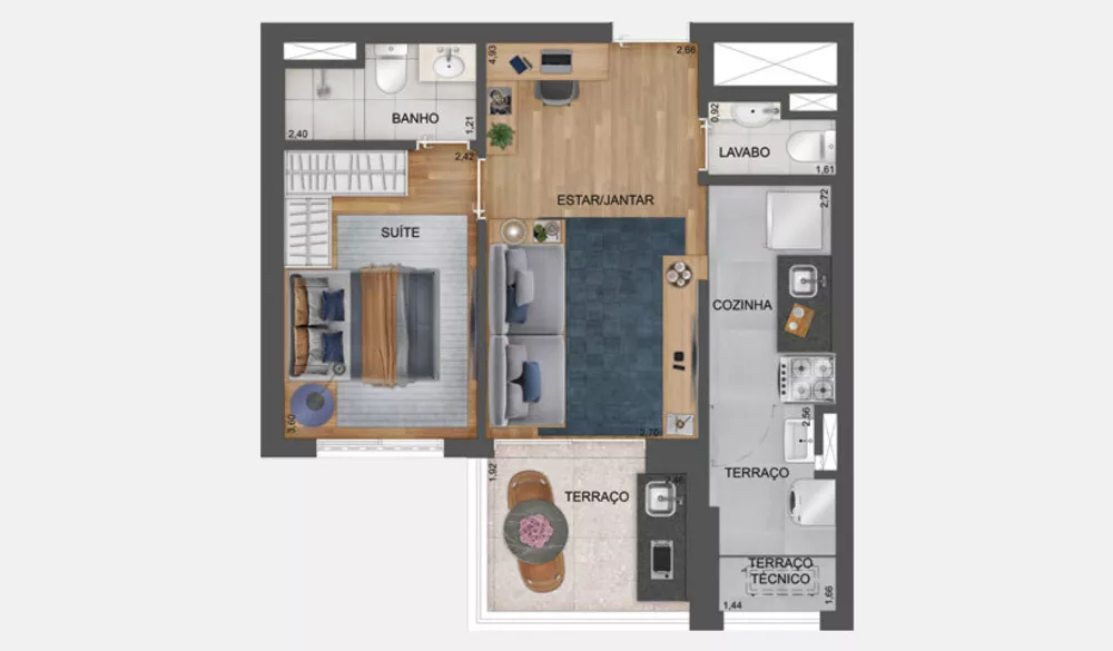 Apartamento, 1 quarto, 48 m² - Foto 1