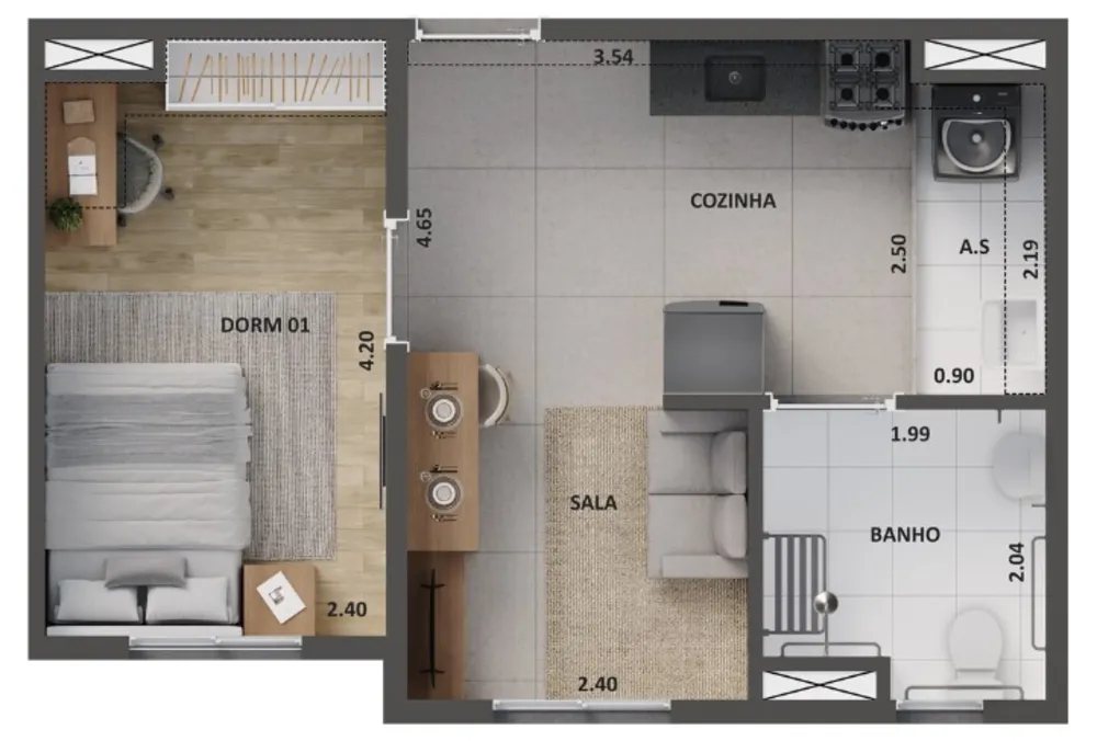Apartamento, 2 quartos, 45 m² - Foto 12