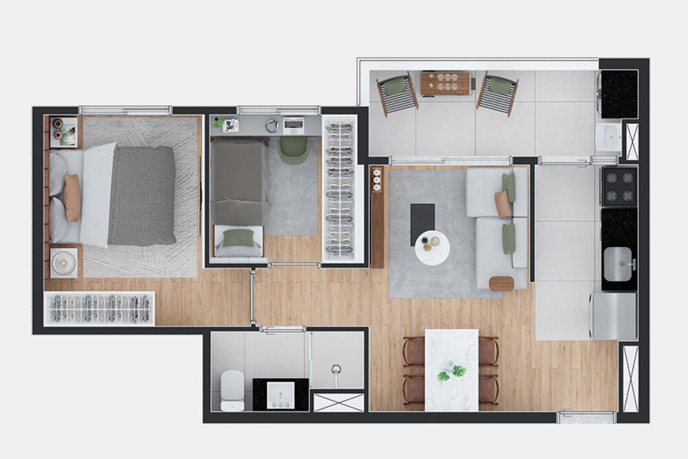 Apartamento, 2 quartos, 43 m² - Foto 9
