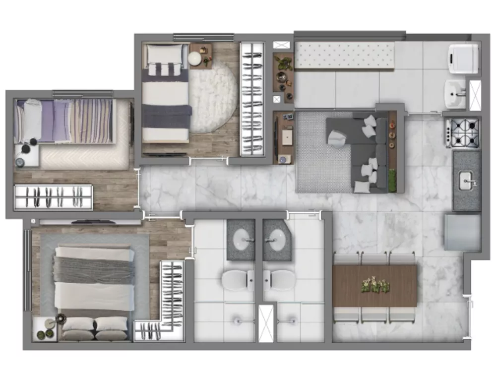 Apartamento, 3 quartos, 55 m² - Foto 5