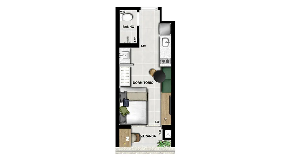 Apartamento, 1 quarto, 34 m² - Foto 12
