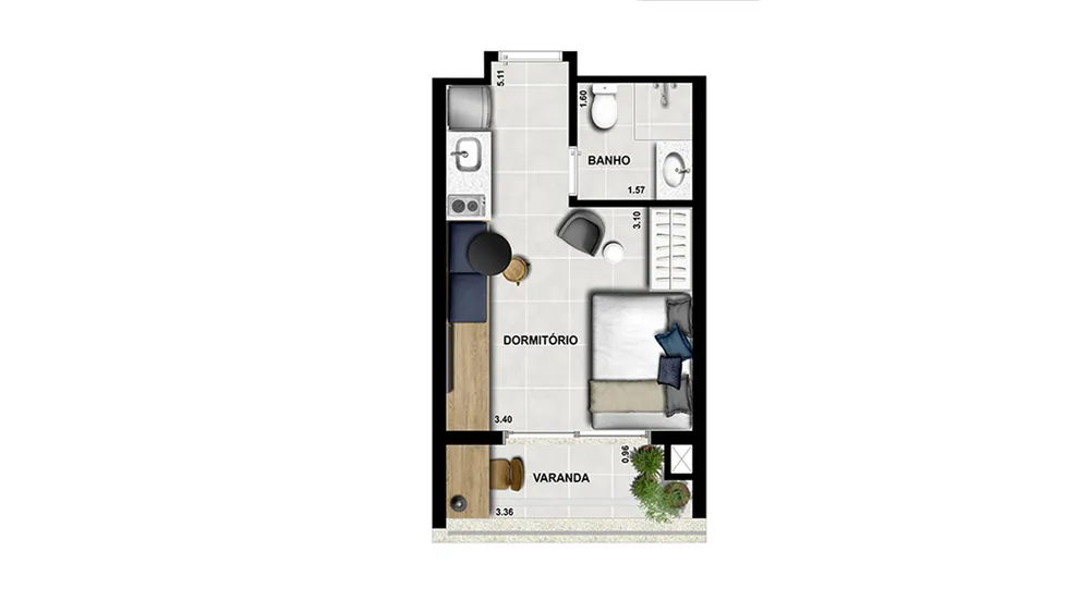 Apartamento, 1 quarto, 31 m² - Foto 7