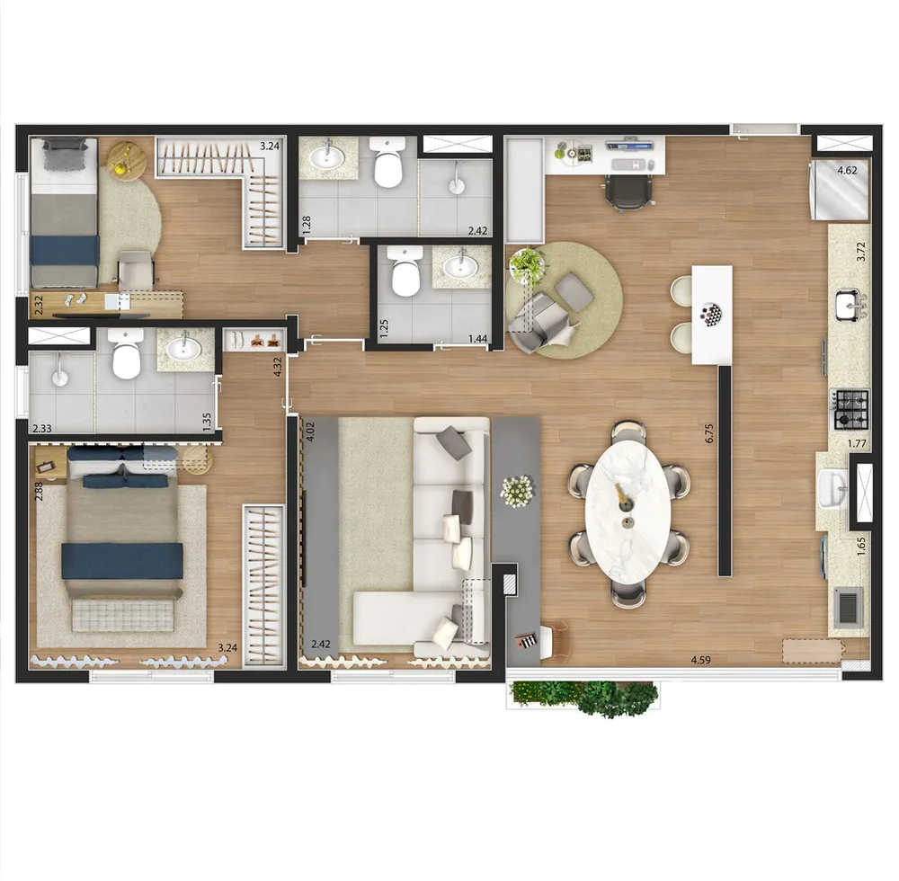 Apartamento, 2 quartos, 67 m² - Foto 12