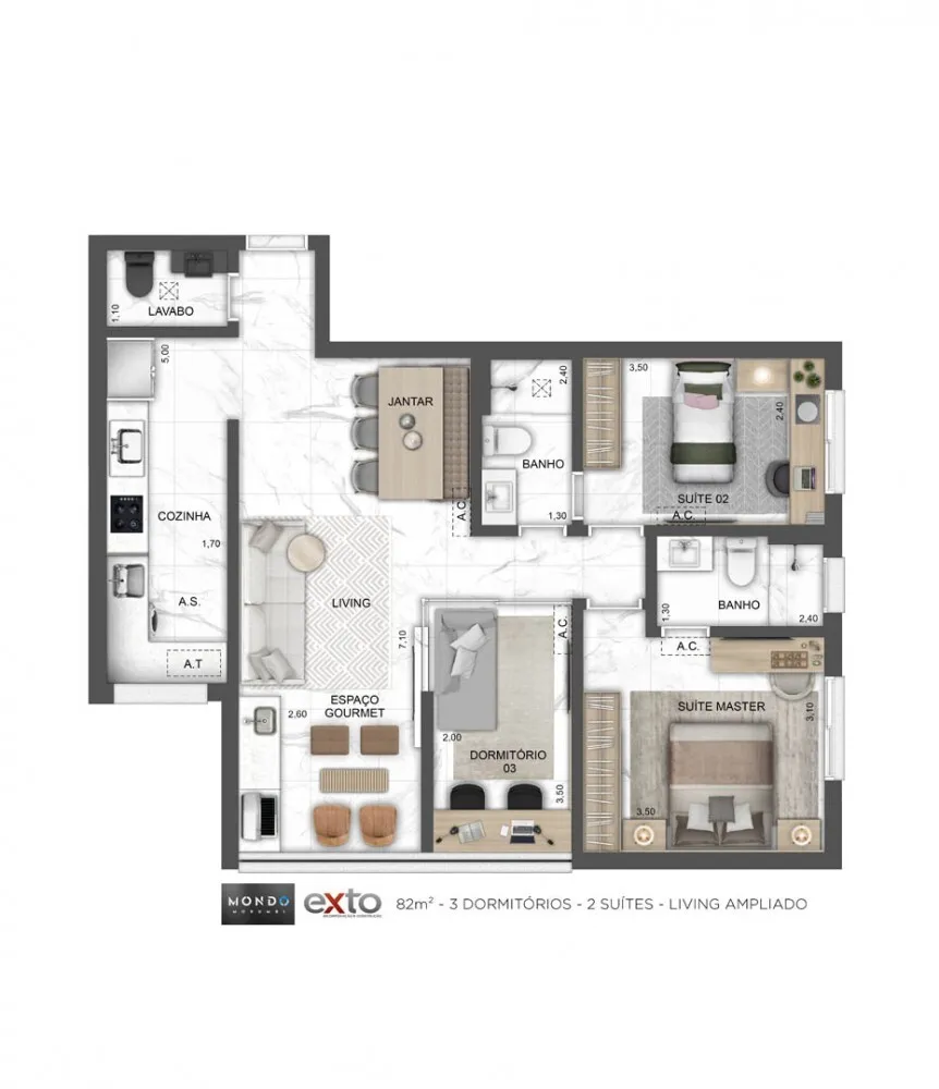 Apartamento, 3 quartos, 82 m² - Foto 12