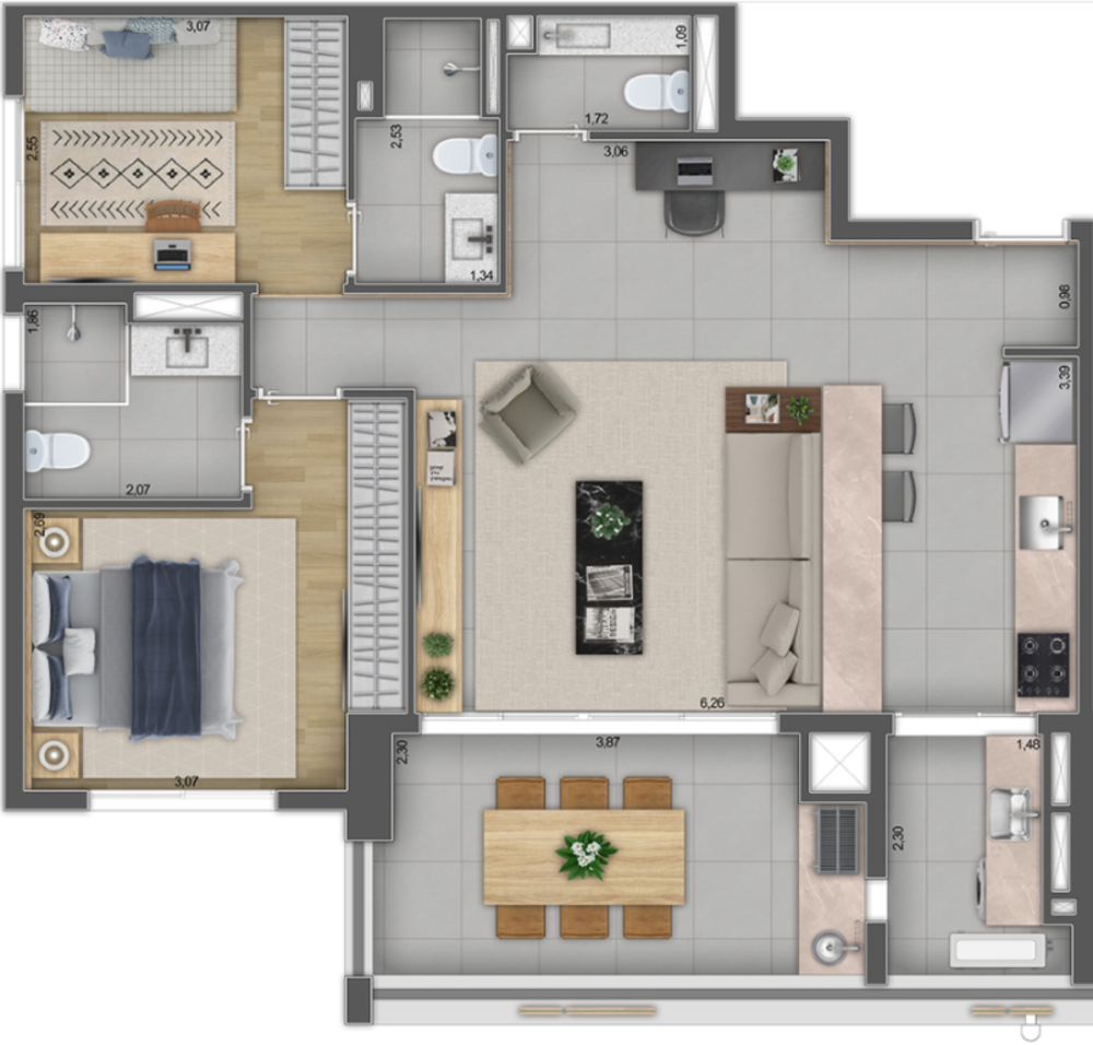 Apartamento, 2 quartos, 71 m² - Foto 2