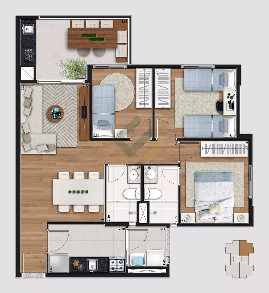 Apartamento, 3 quartos, 76 m² - Foto 5