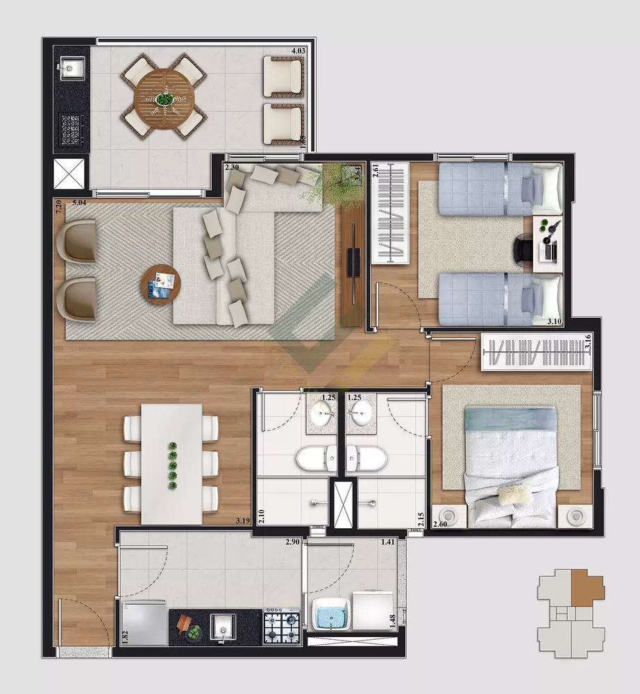 Apartamento, 3 quartos, 76 m² - Foto 19