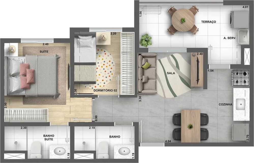 Apartamento, 3 quartos, 56 m² - Foto 16