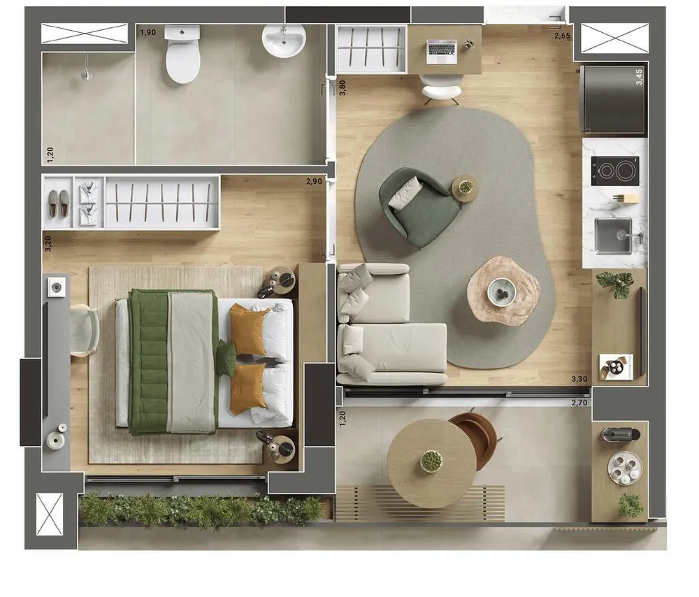 Apartamento, 1 quarto, 37 m² - Foto 8