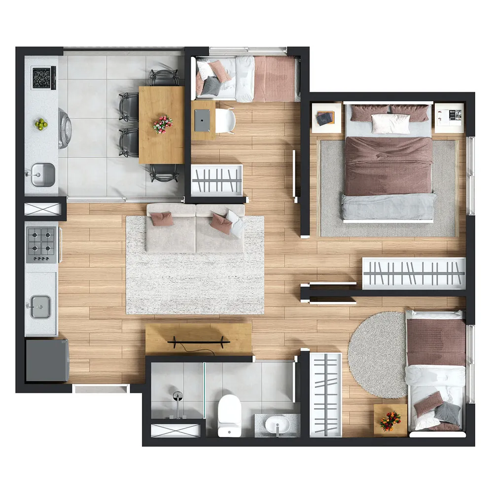 Apartamento, 3 quartos, 39 m² - Foto 12