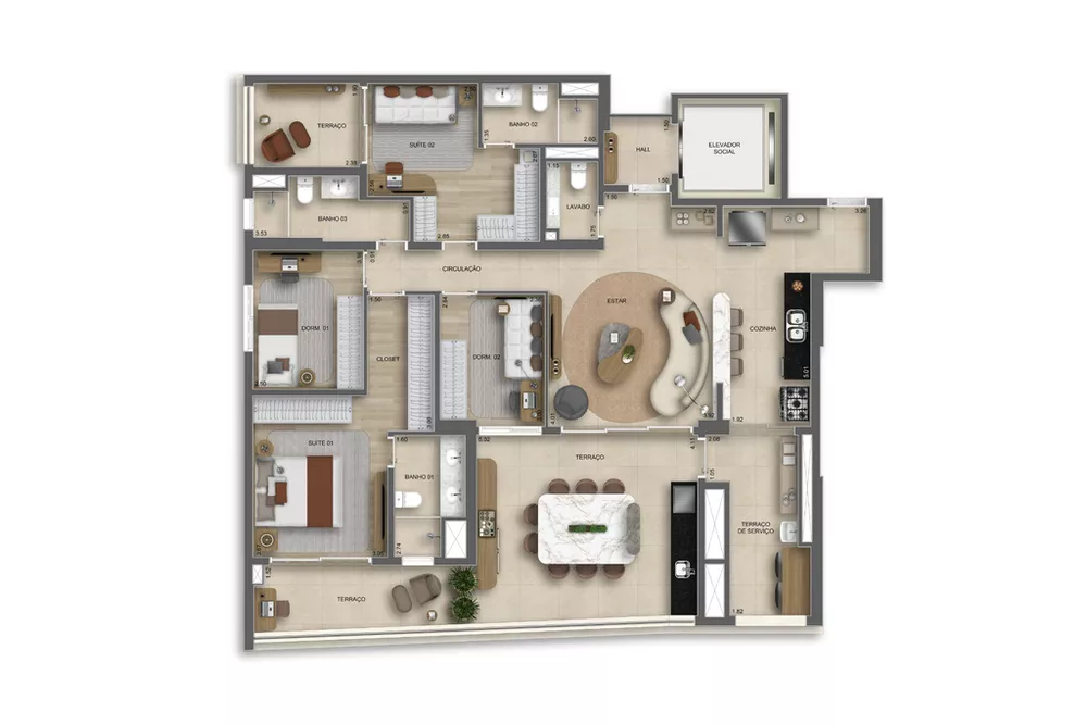 Apartamento, 3 quartos, 120 m² - Foto 2
