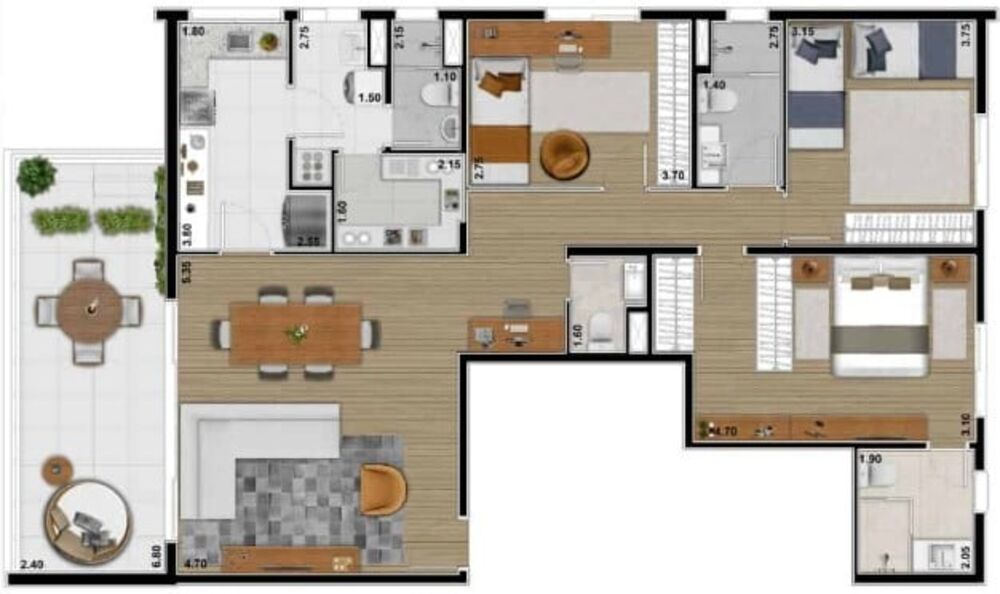 Apartamento, 3 quartos, 132 m² - Foto 6