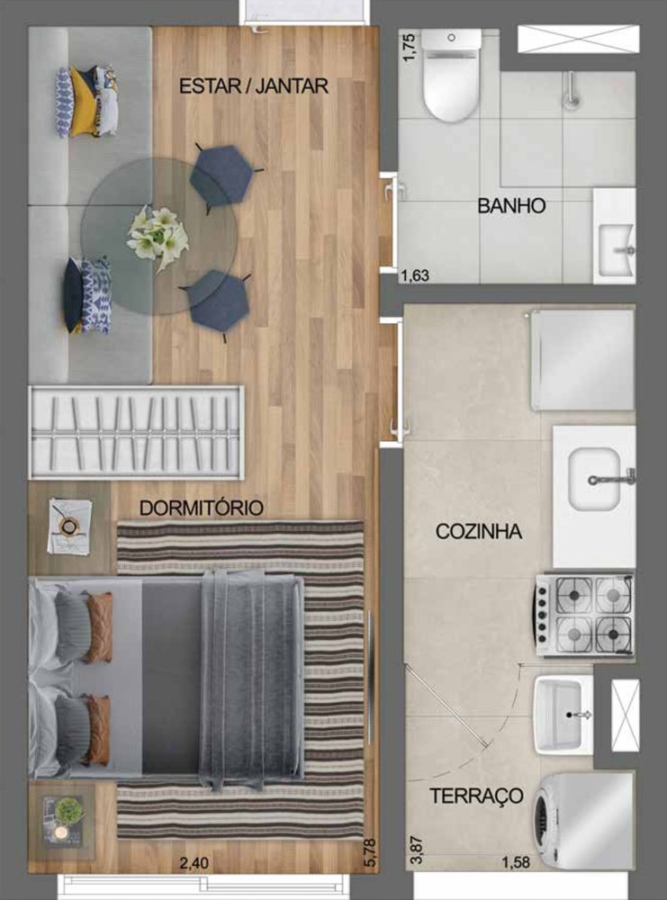 Apartamento, 1 quarto, 27 m² - Foto 4