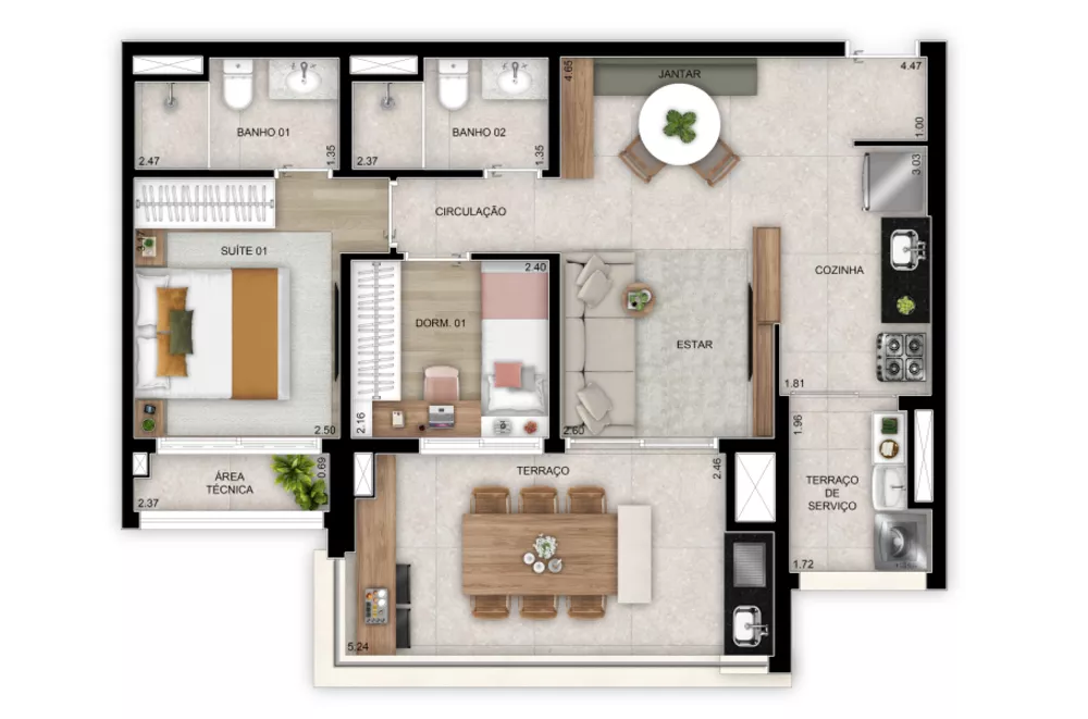 Apartamento, 2 quartos, 69 m² - Foto 12