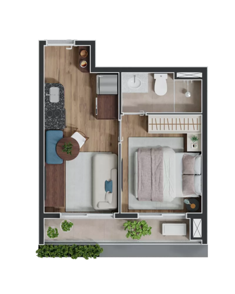 Apartamento, 1 quarto, 34 m² - Foto 8