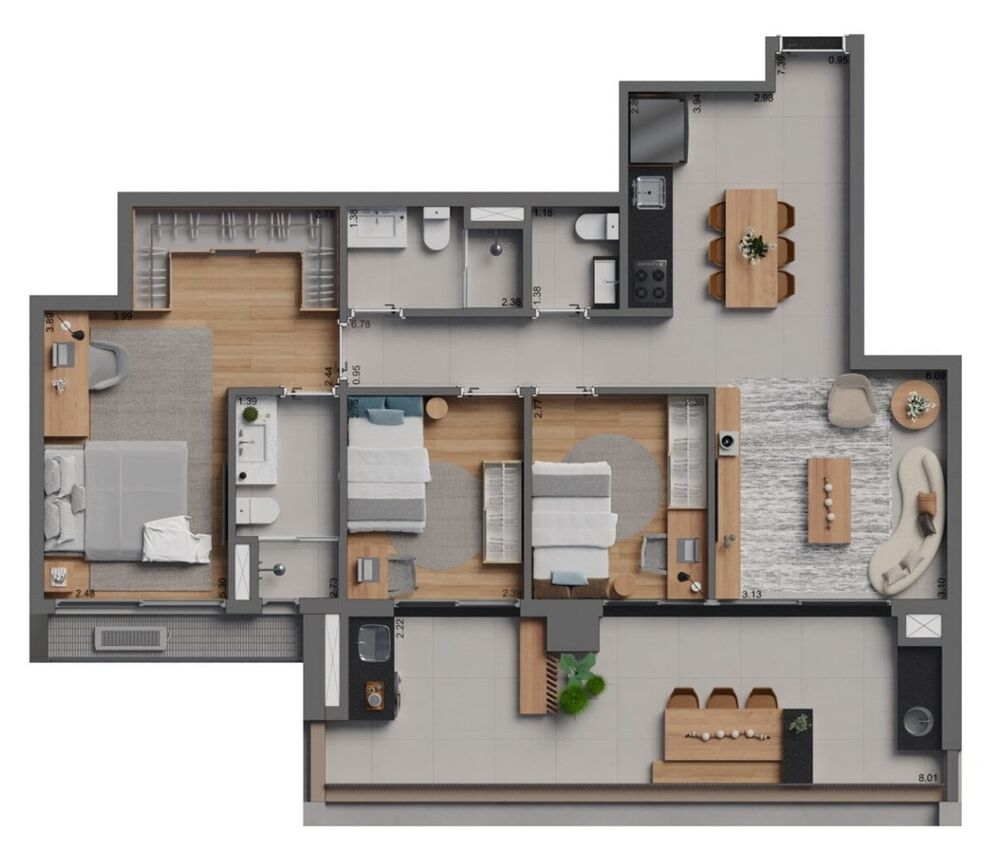 Apartamento, 3 quartos, 98 m² - Foto 7