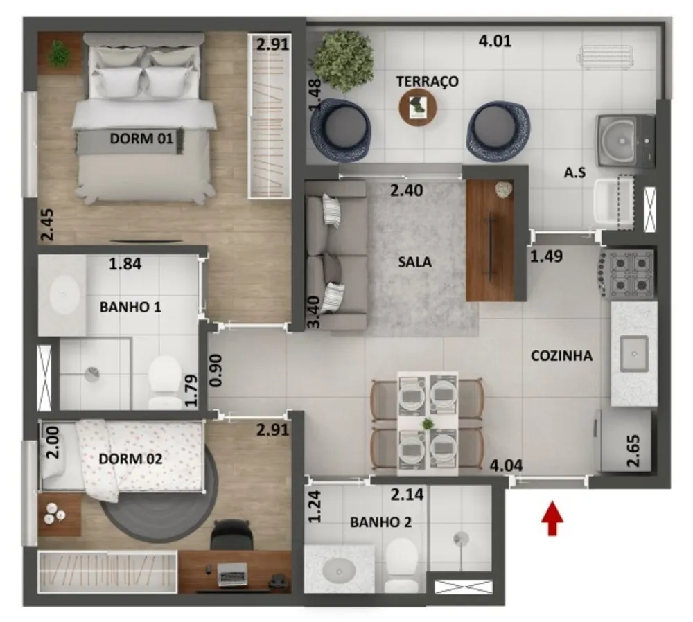 Apartamento, 2 quartos, 37 m² - Foto 16