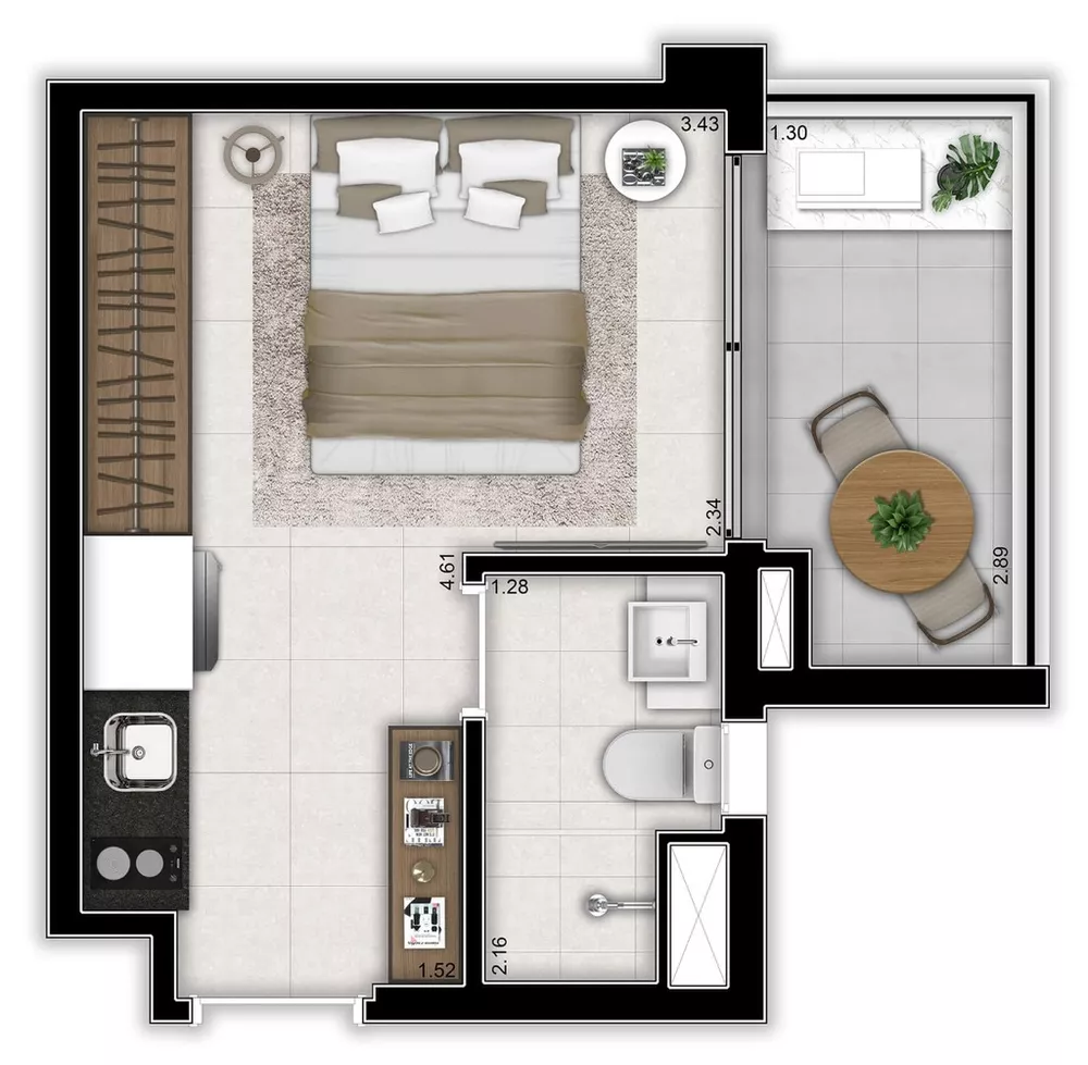 Apartamento, 1 quarto, 33 m² - Foto 7