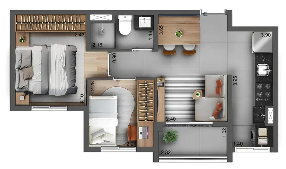 Apartamento, 2 quartos, 39 m² - Foto 16