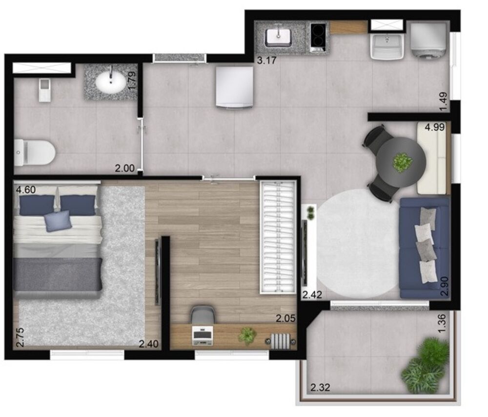 Apartamento, 2 quartos, 40 m² - Foto 2