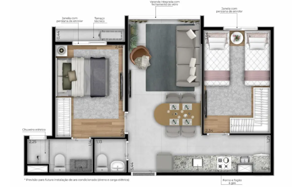 Apartamento, 2 quartos, 44 m² - Foto 21