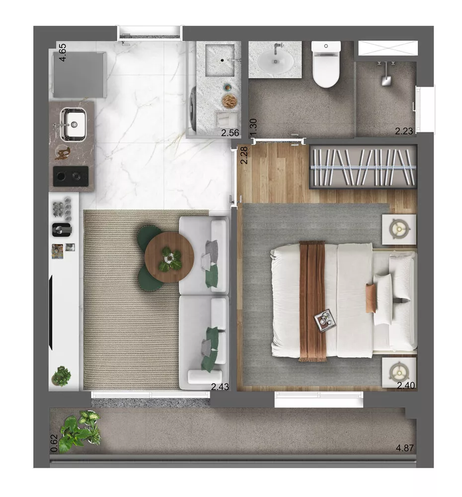 Apartamento, 1 quarto, 54 m² - Foto 2