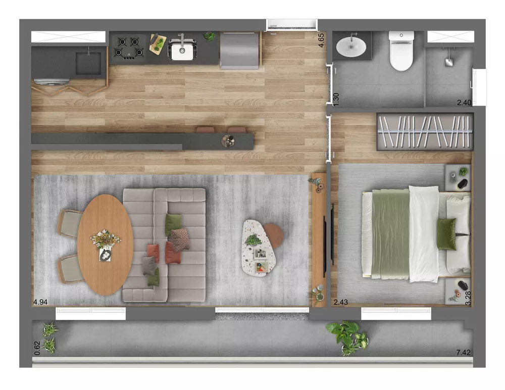 Apartamento, 1 quarto, 54 m² - Foto 4