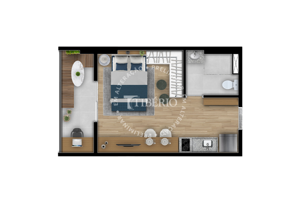 Apartamento, 1 quarto, 33 m² - Foto 3