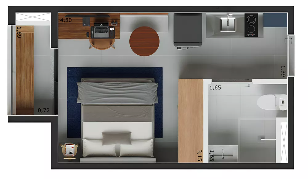 Apartamento, 1 quarto, 24 m² - Foto 2