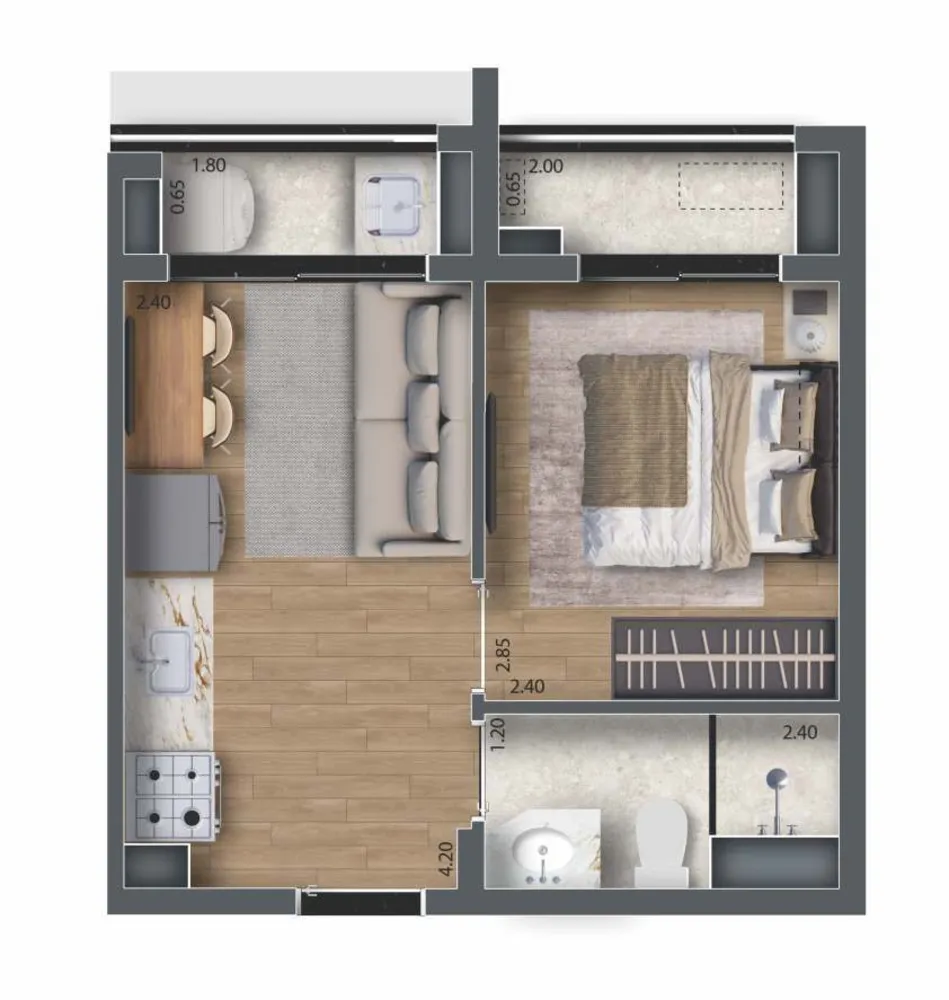 Apartamento, 1 quarto, 32 m² - Foto 19