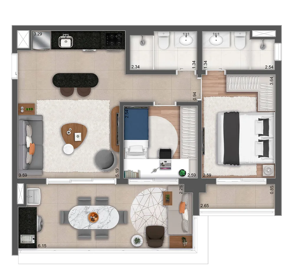 Apartamento, 2 quartos, 71 m² - Foto 16