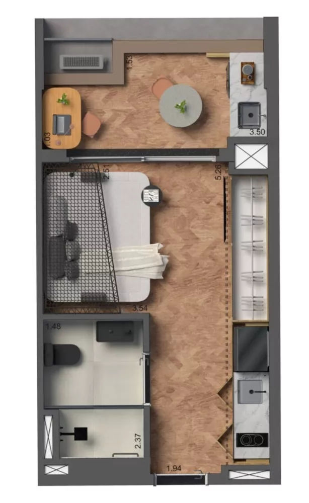 Apartamento, 1 quarto, 27 m² - Foto 2