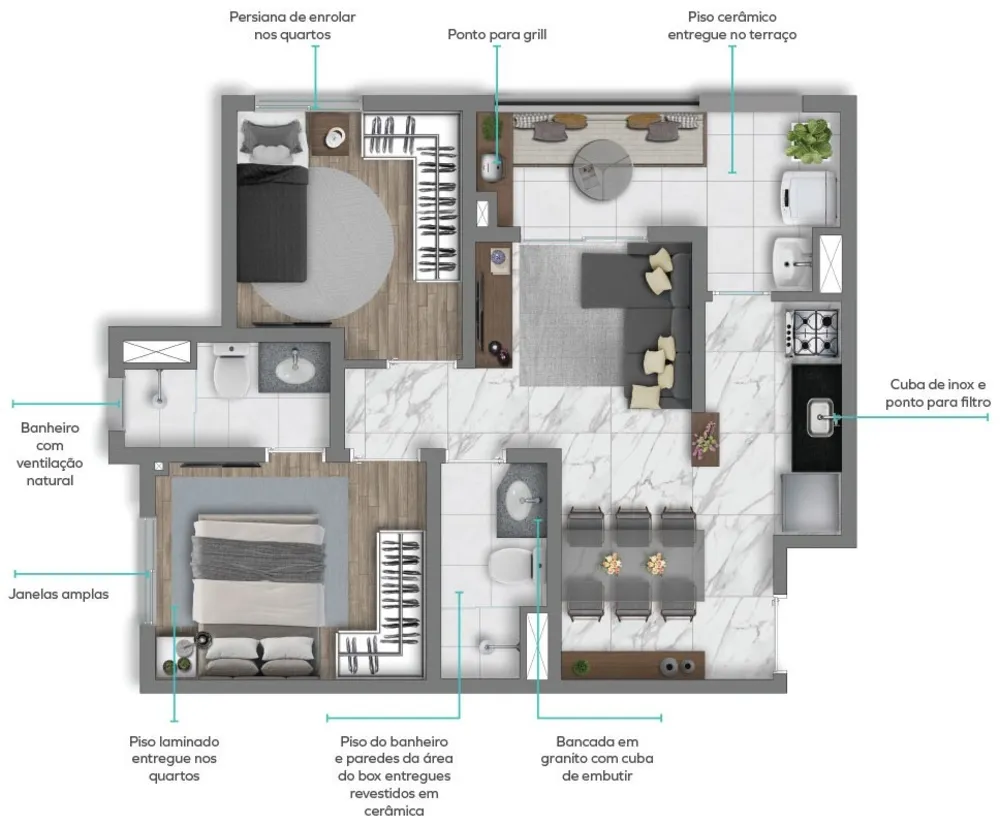 Apartamento, 2 quartos, 70 m² - Foto 8